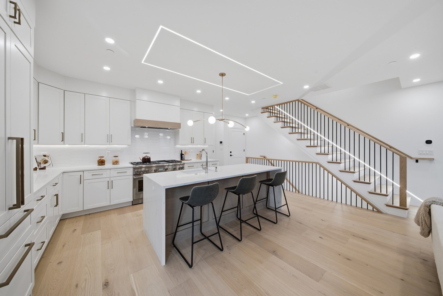 Kitchen island at 421 East Sixth Street, Residence 4, South Boston