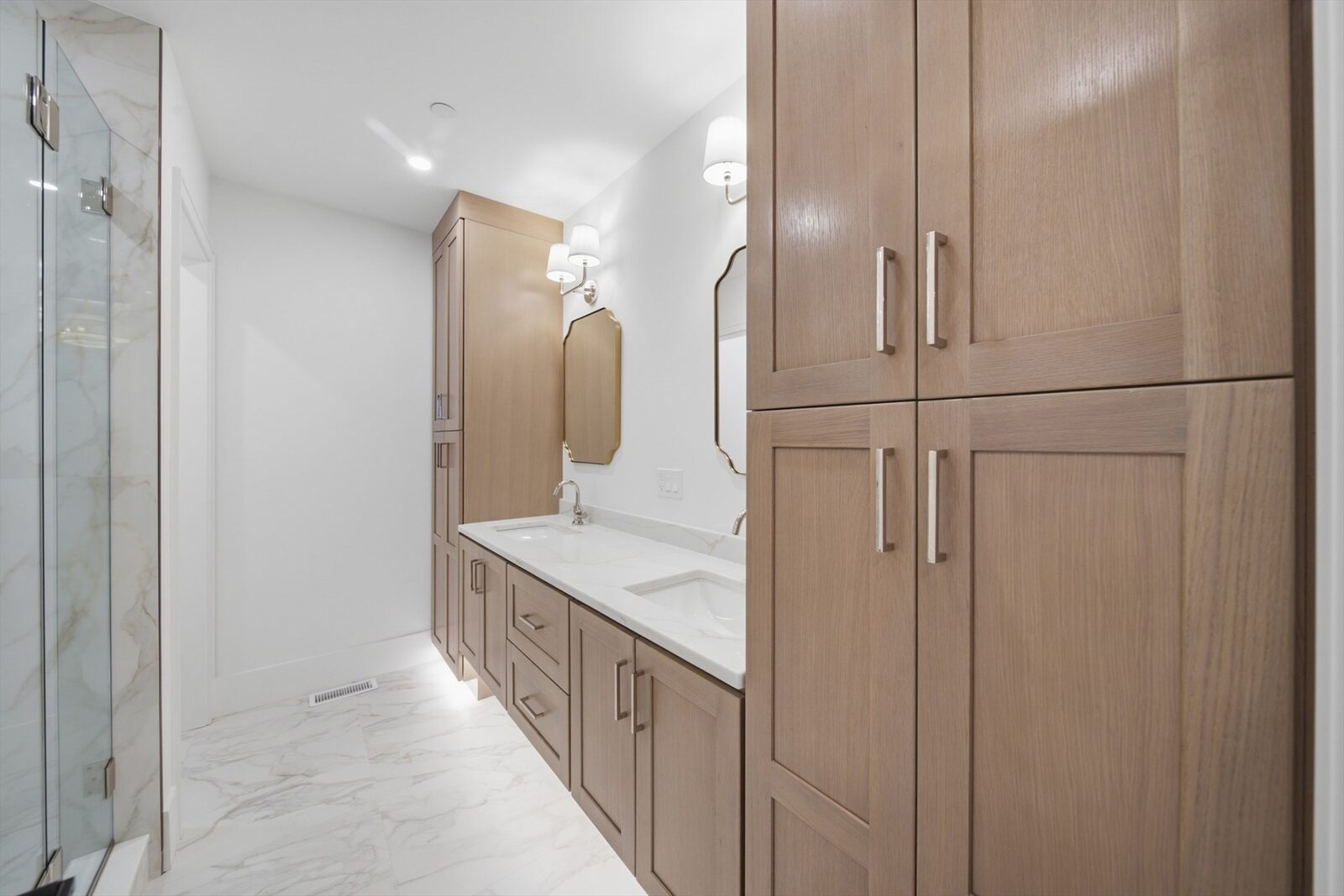 Primary bath vanity at 421 East Sixth Street, Residence 3
