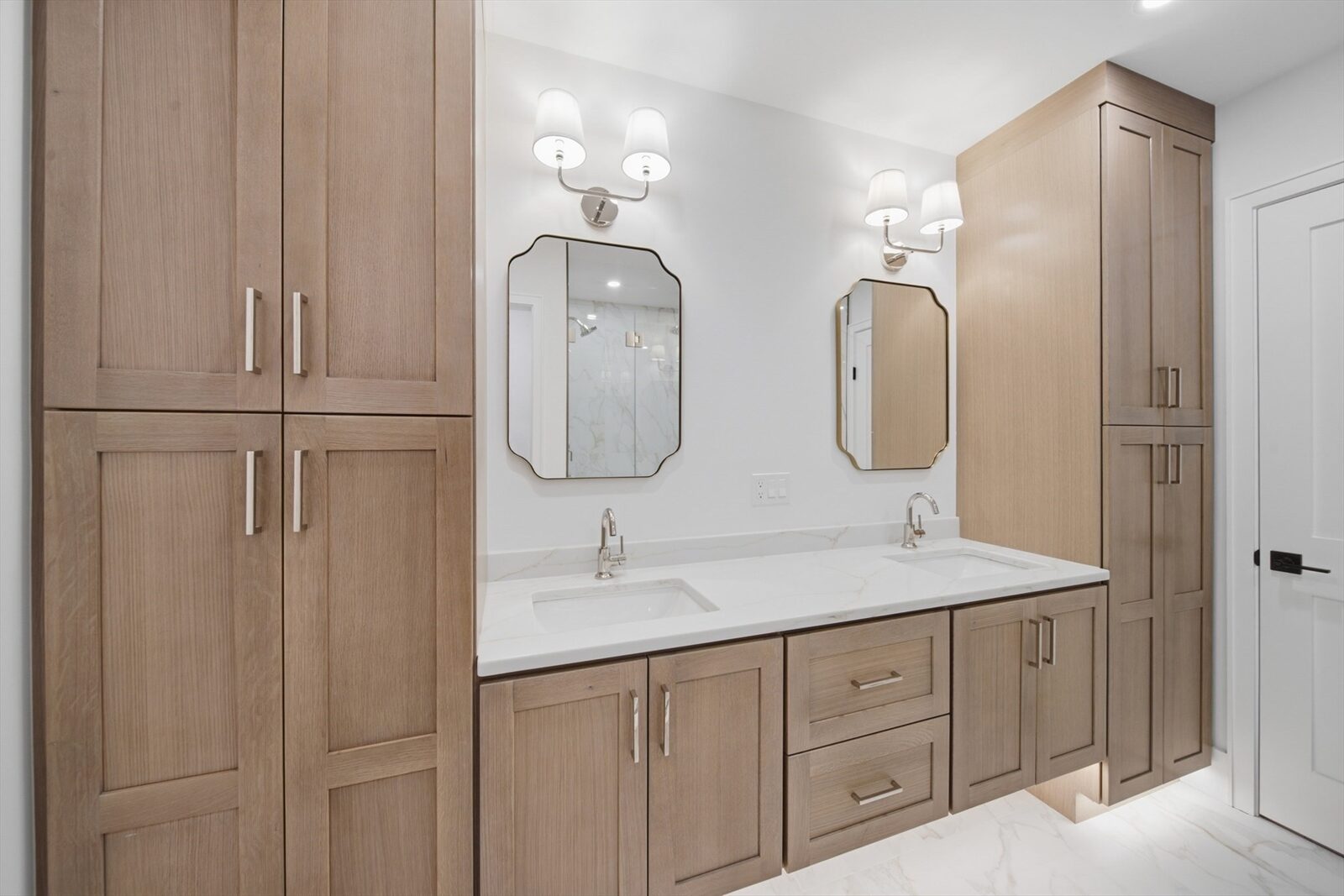 Primary bath vanity at 421 East Sixth Street, Residence 3