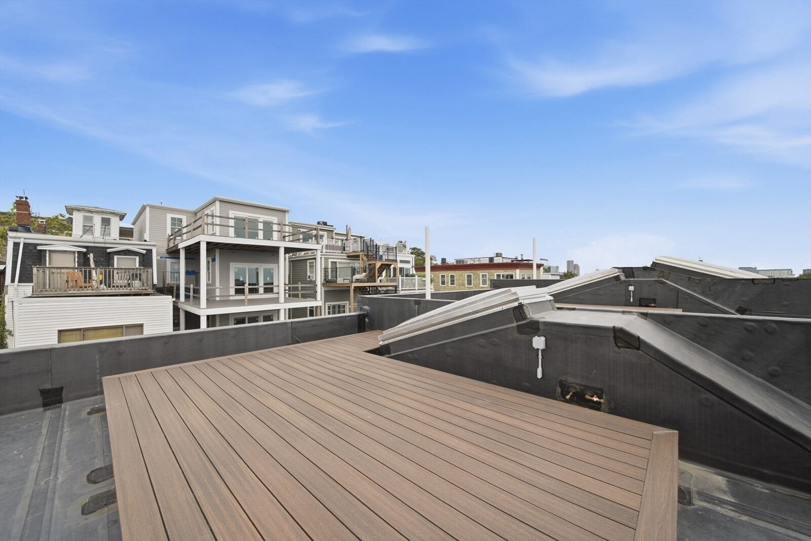 Roof deck view over South Boston at 421 East Sixth Street, Residence 3