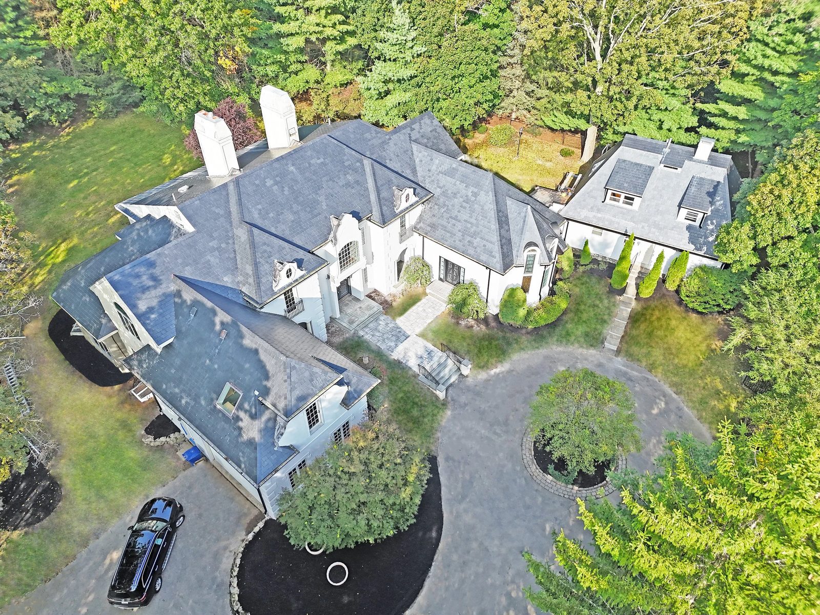 Aerial view of the Chestnut Hill estate sold off-market as a renovation opportunity