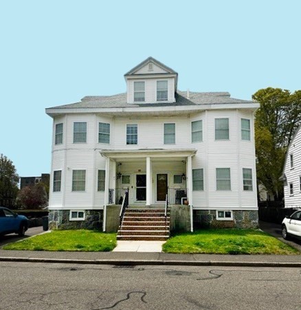 Front exterior of 41–43 Miller Stile Road, a Quincy Center two-family sold June 2023